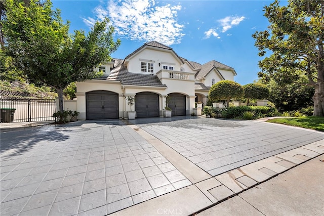 view of property with a garage