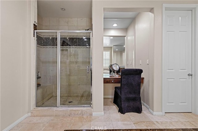 bathroom with an enclosed shower