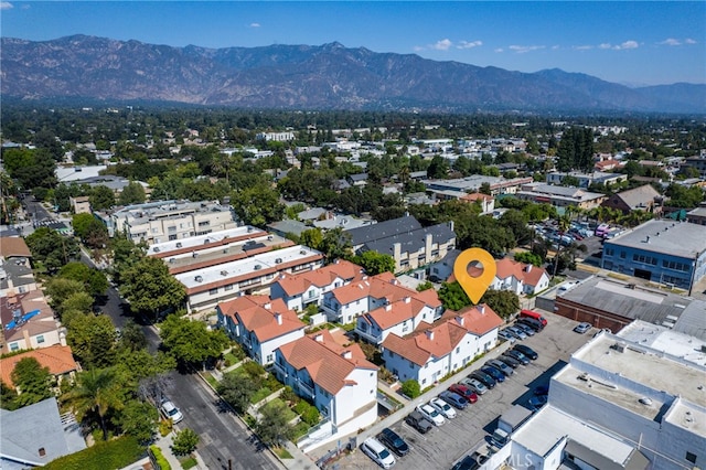 bird's eye view with a mountain view