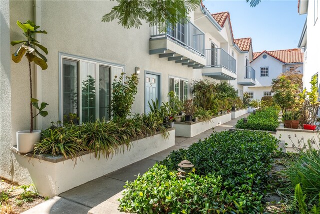 exterior space with a balcony