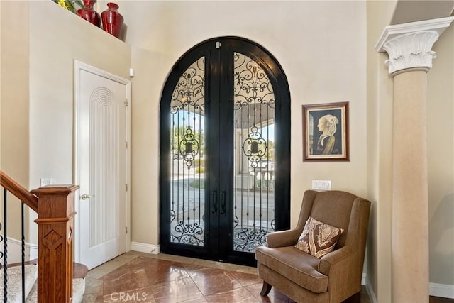 entryway with french doors