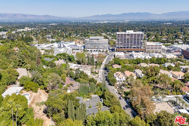 aerial view featuring a mountain view