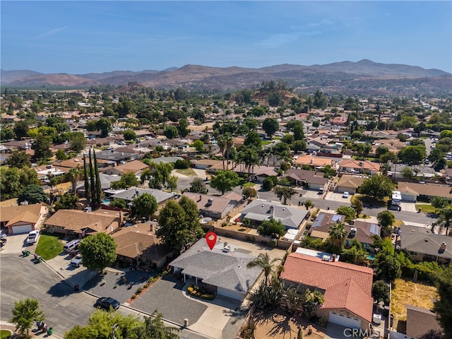 drone / aerial view with a mountain view