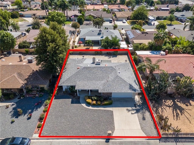 aerial view featuring a residential view