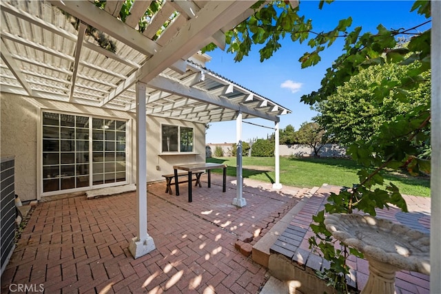 view of patio / terrace with a pergola