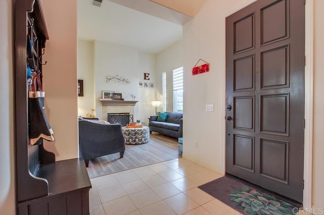 entrance foyer featuring light wood-type flooring