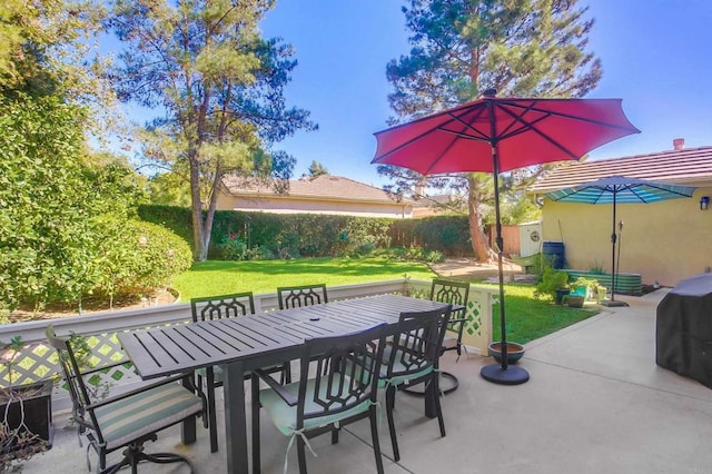 view of patio / terrace featuring a grill