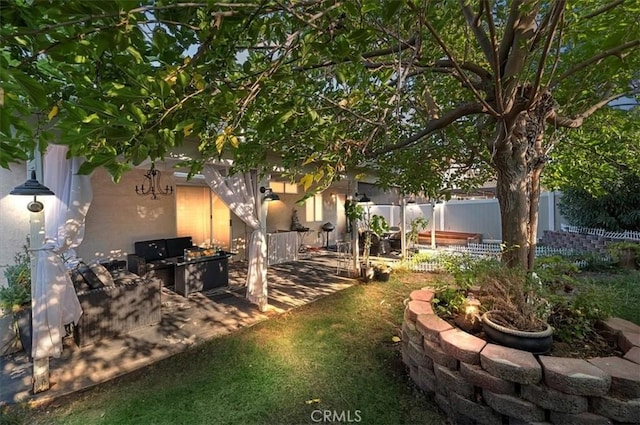 view of yard featuring a patio