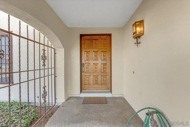 view of doorway to property