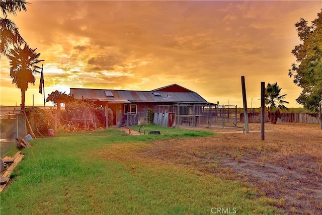view of yard with fence