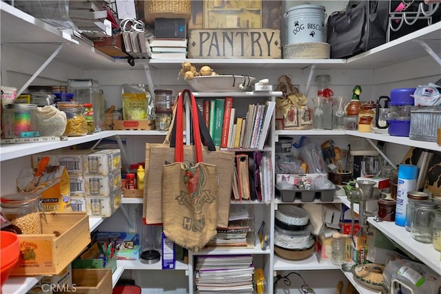 view of storage area