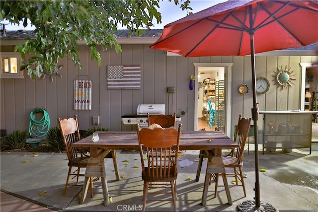 view of patio featuring grilling area