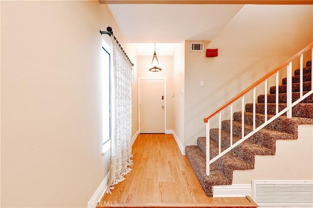 entryway featuring hardwood / wood-style flooring