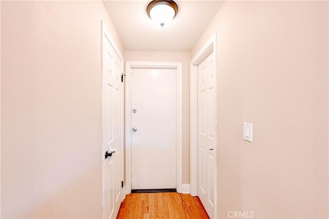 hall featuring light hardwood / wood-style flooring