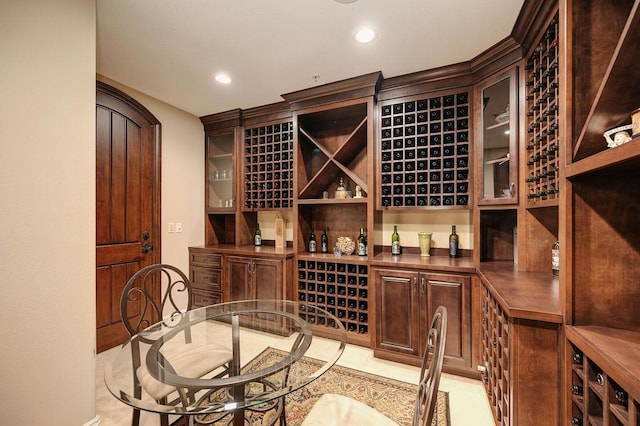 view of wine room