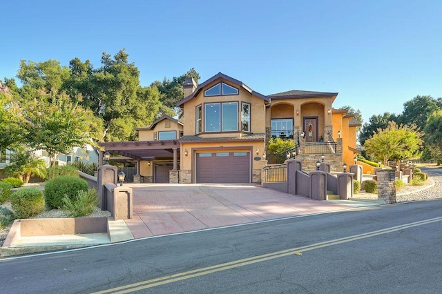 view of front of home with a garage