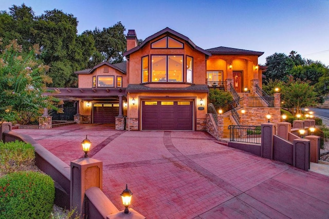 view of front of home featuring a garage