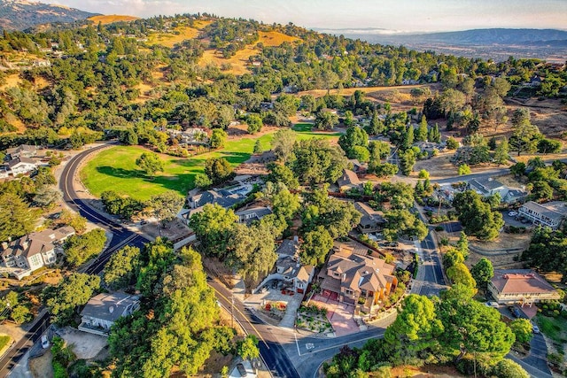 bird's eye view featuring a mountain view