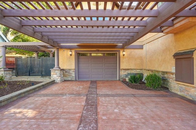 view of garage