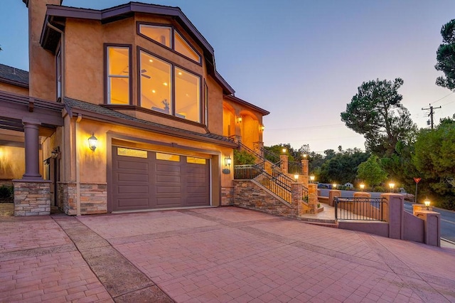 view of front of home featuring a garage