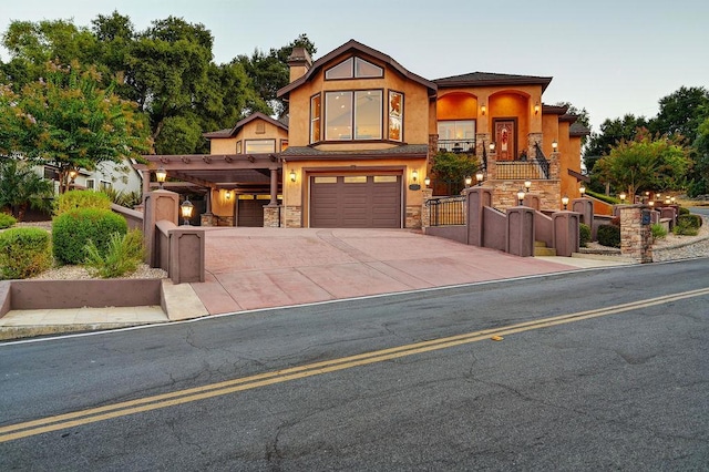 view of front facade with a garage