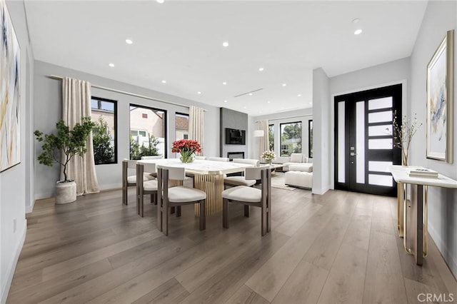 dining room featuring hardwood / wood-style flooring