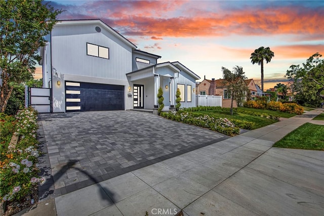 view of front of home with a garage