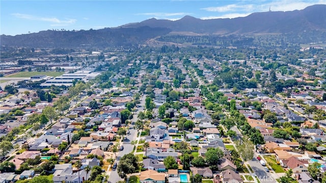 bird's eye view with a mountain view