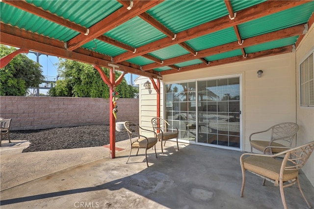 view of patio / terrace featuring a pergola