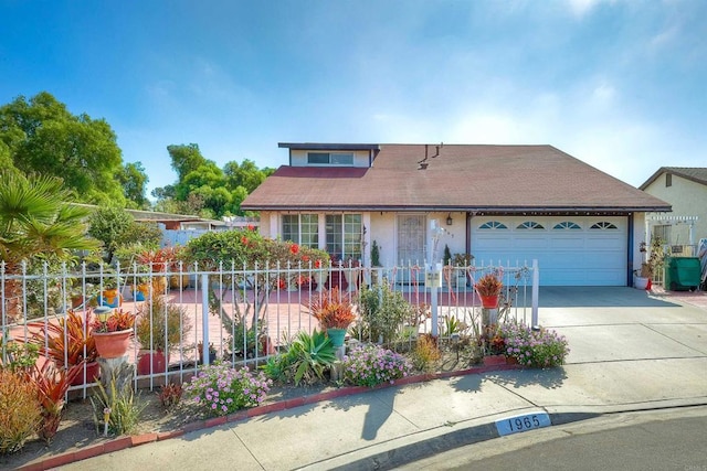 view of front of home with a garage