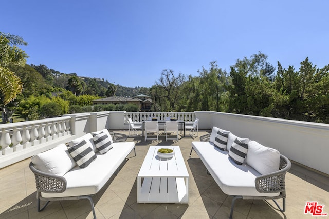 view of patio / terrace with an outdoor living space