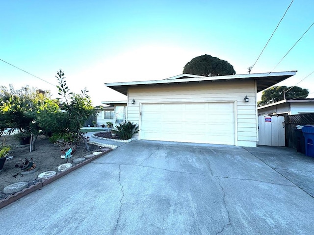 exterior space featuring a garage