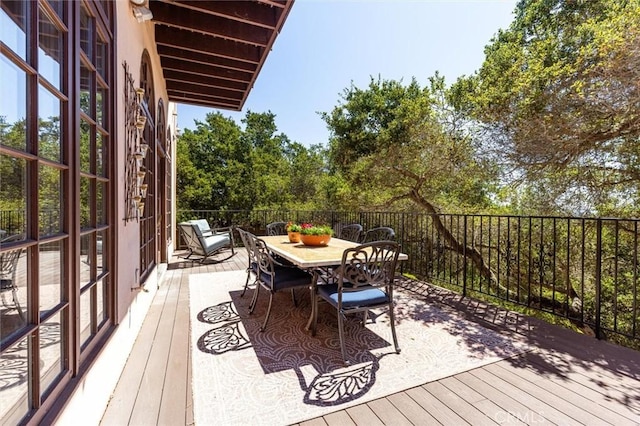 1385 Corberosa Dr, Arroyo Grande, CA 93420 - wooden terrace with outdoor dining space