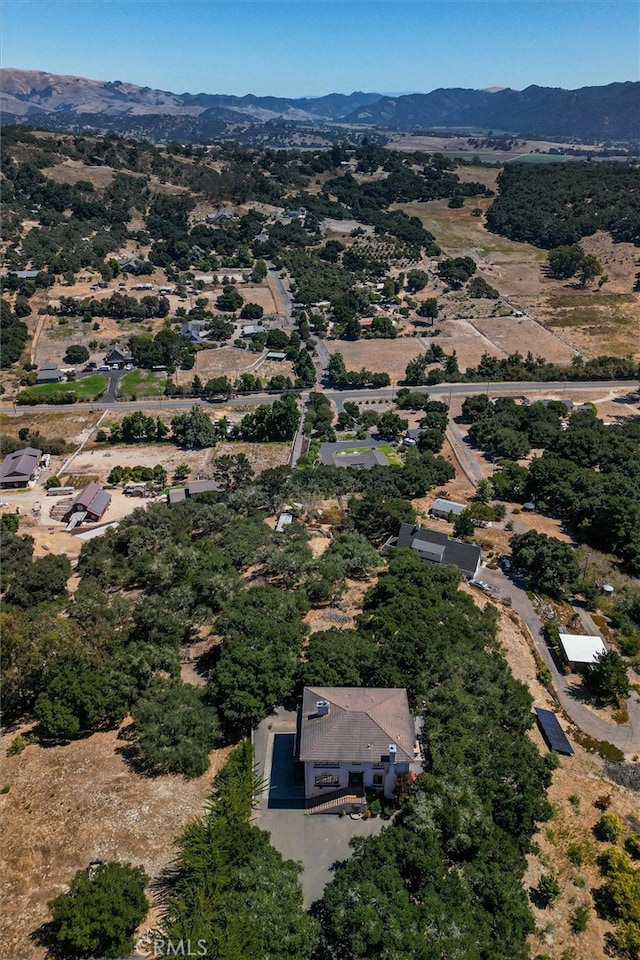 bird's eye view featuring a mountain view