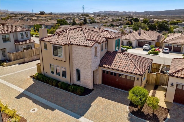 bird's eye view featuring a mountain view