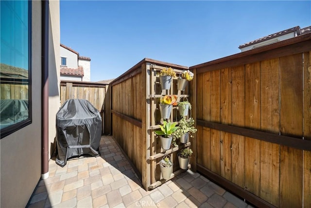 view of patio featuring grilling area