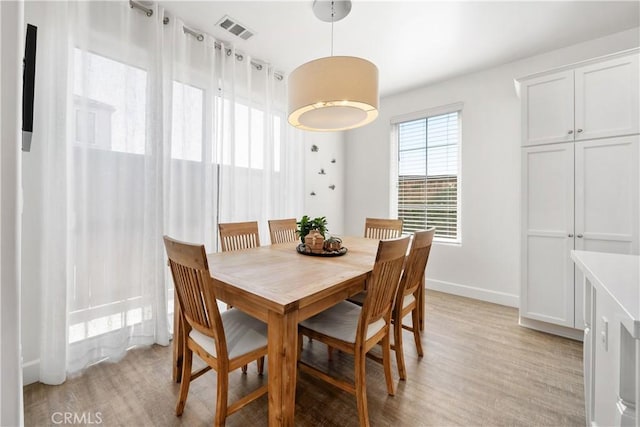 dining area featuring light hardwood / wood-style floors