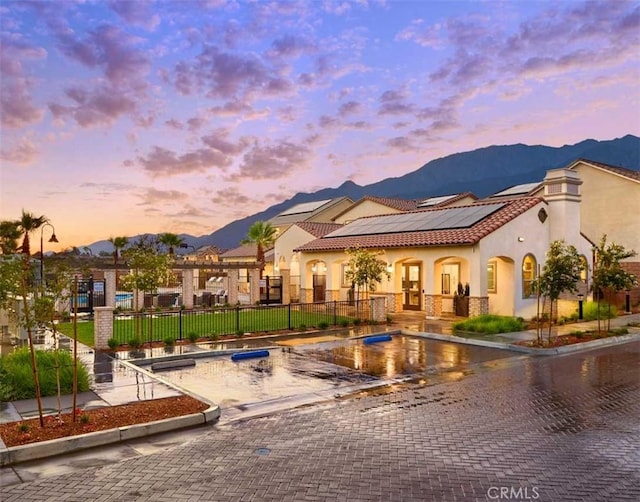 exterior space with a mountain view