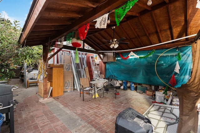 view of patio / terrace with ceiling fan