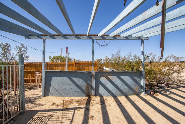 exterior space featuring a pergola