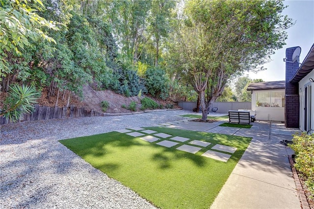 view of yard with a patio