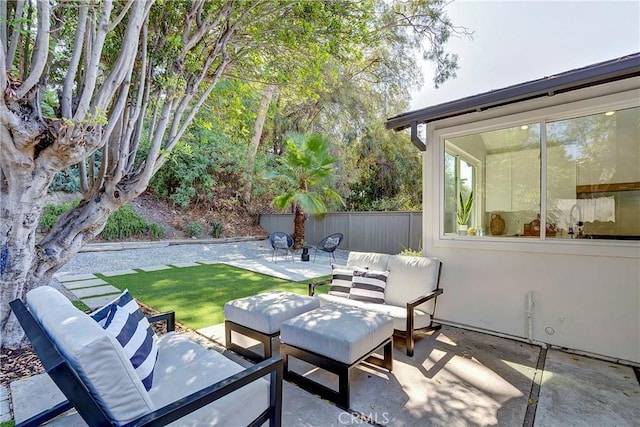 view of patio / terrace with an outdoor living space