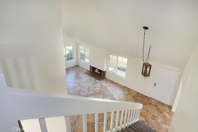 stairs with a towering ceiling