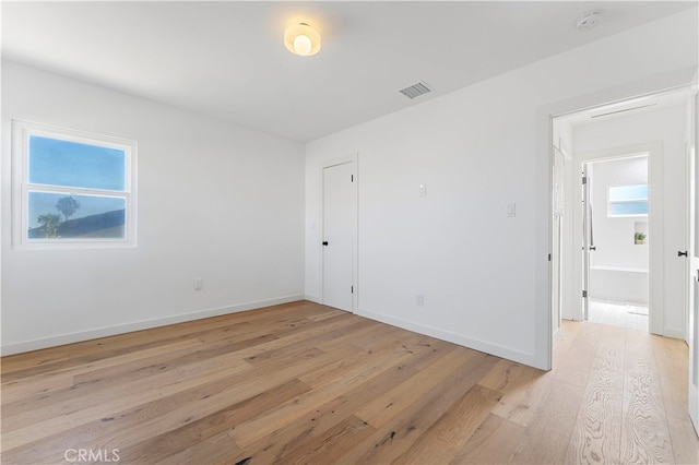 empty room featuring light wood-type flooring