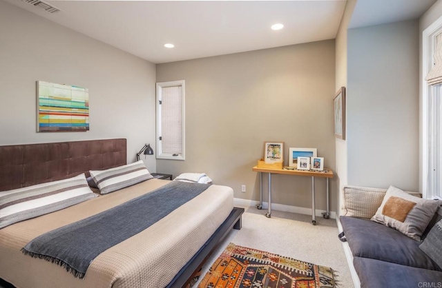 bedroom with carpet floors