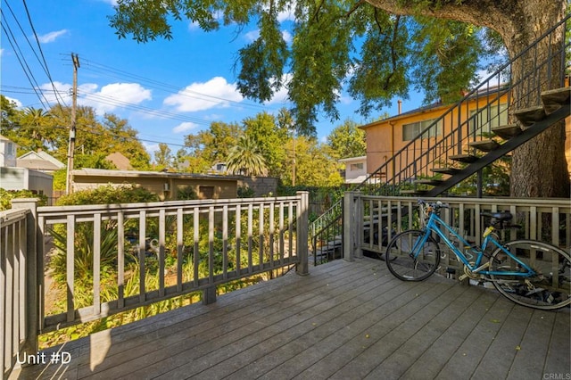 wooden deck with stairs