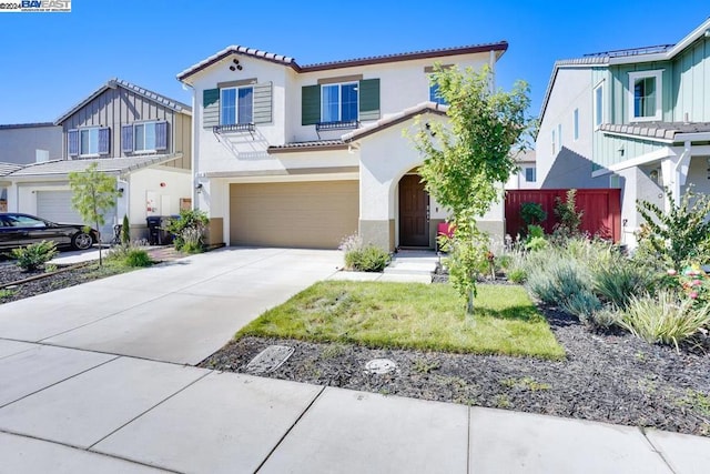 view of front of house with a garage