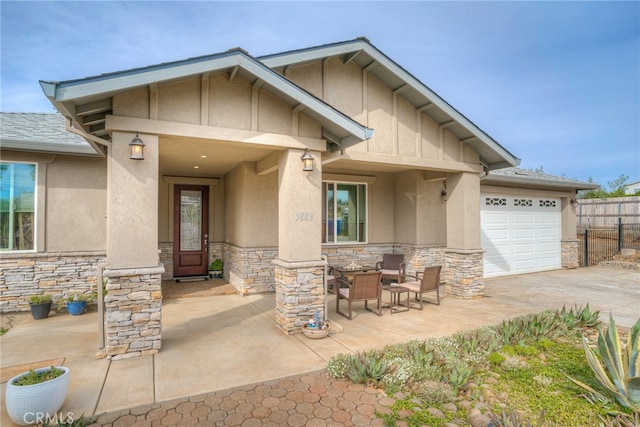 view of front of house with a garage