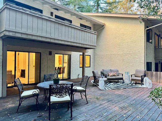 deck with an outdoor living space