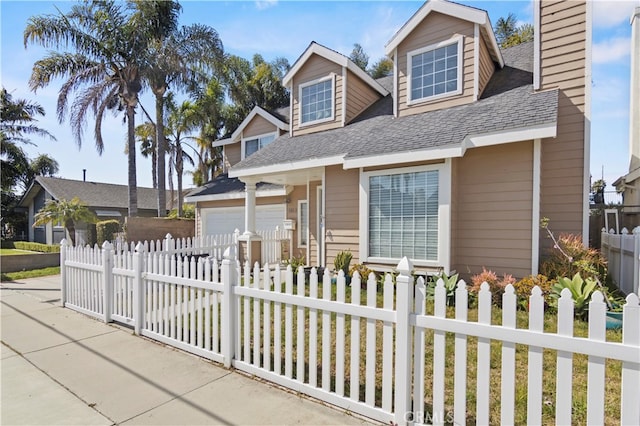 view of front of house featuring a garage